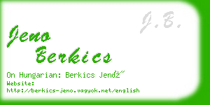 jeno berkics business card